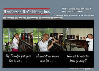 Henderson Refinishing - Troy, OH website design  45373